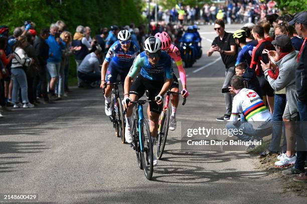 Louis Vervaeke of Belgium and Team Soudal Quick-Step, Paul Lapeira of France and Decathlon AG2R La Mondiale Team and Mikkel Frolich Honore of Denmark...