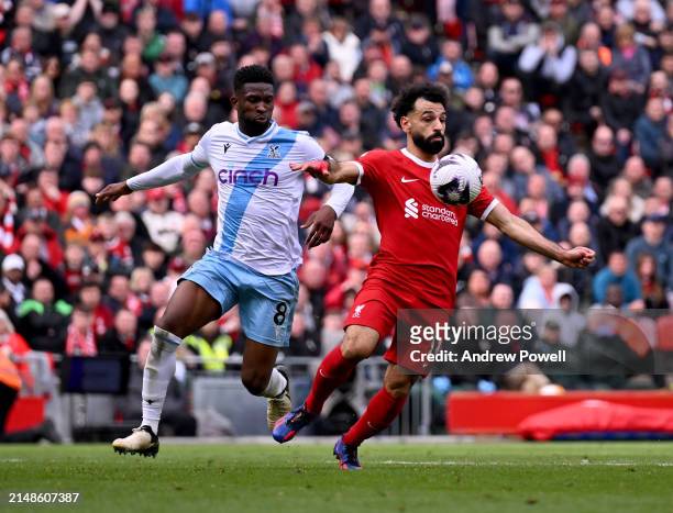 Mohamed Salah of Liverpool during the Premier League match between Liverpool FC and Crystal Palace at Anfield on April 14, 2024 in Liverpool, England.