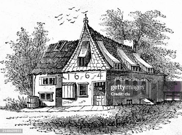 new amsterdam, dutch cottage - new amsterdam stock illustrations