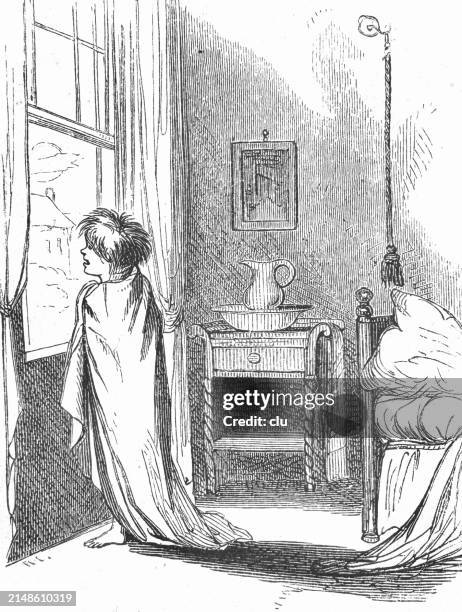 looking out the window - new amsterdam stock illustrations