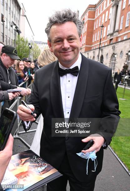 Michael Sheen attends The Olivier Awards 2024 at The Royal Albert Hall on April 14, 2024 in London, England.