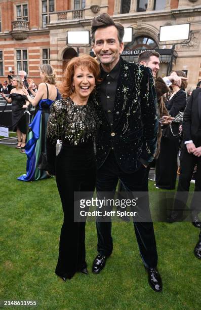 Bonnie Langford and David Tennant attend The Olivier Awards 2024 at The Royal Albert Hall on April 14, 2024 in London, England.