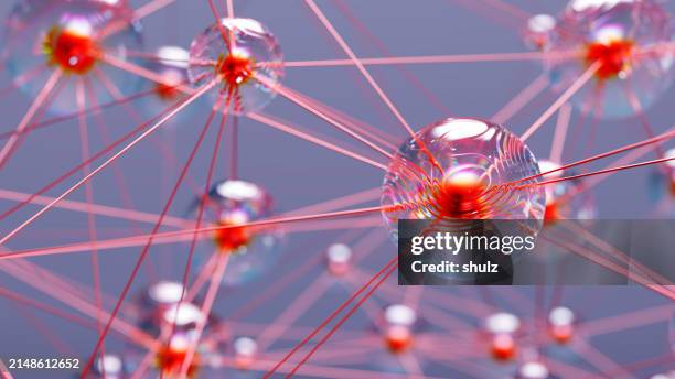 abstract connection glass spheres - biotechnology stock pictures, royalty-free photos & images