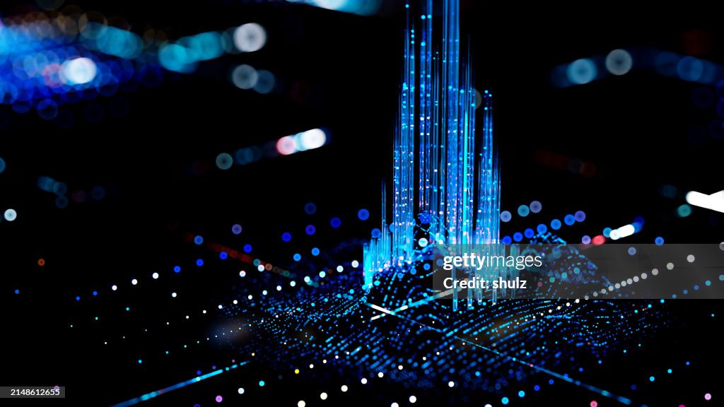 The abstract futuristic digital landscape