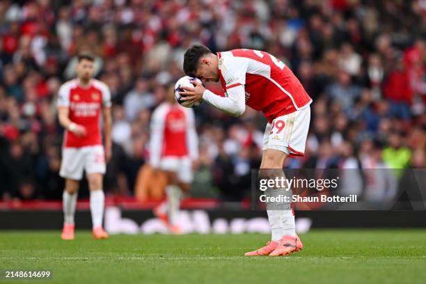 Kai Havertz of Arsenal looks dejected after conceding their team's second goal which was scored by Ollie Watkins of Aston Villa (not pictured during...