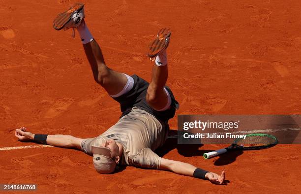 Joran Vliegen of Belgium and Sander Gille celebrate match point against Marcelo Melo of Brazil and Alexander Zverev of Germany during the Men’s...