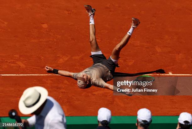 Joran Vliegen of Belgium and Sander Gille celebrate match point against Marcelo Melo of Brazil and Alexander Zverev of Germany during the Men’s...