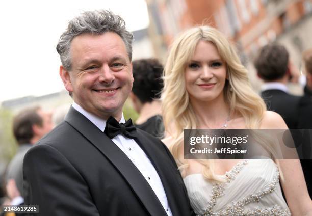 Michael Sheen and Anna Lundberg attend The Olivier Awards 2024 at The Royal Albert Hall on April 14, 2024 in London, England.