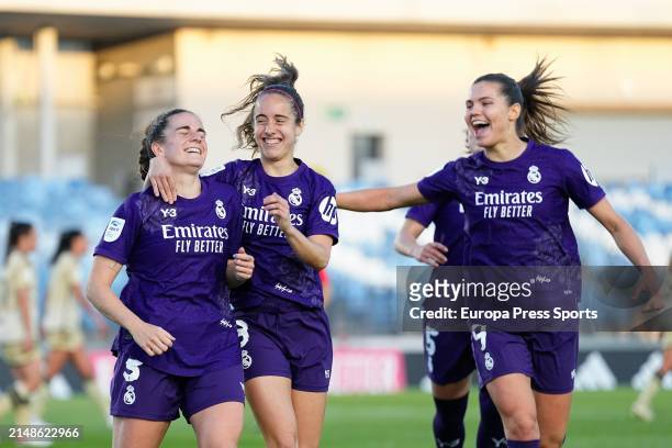 Teresa Abelleira of Real Madrid celebrates a goal during the Spanish Women League, Liga F, football match played between Real Madrid and Granada CF...