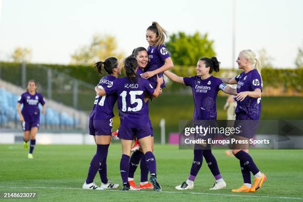 Signe Bruun of Real Madrid celebrates a goal during the Spanish Women League, Liga F, football match played between Real Madrid and Granada CF at...