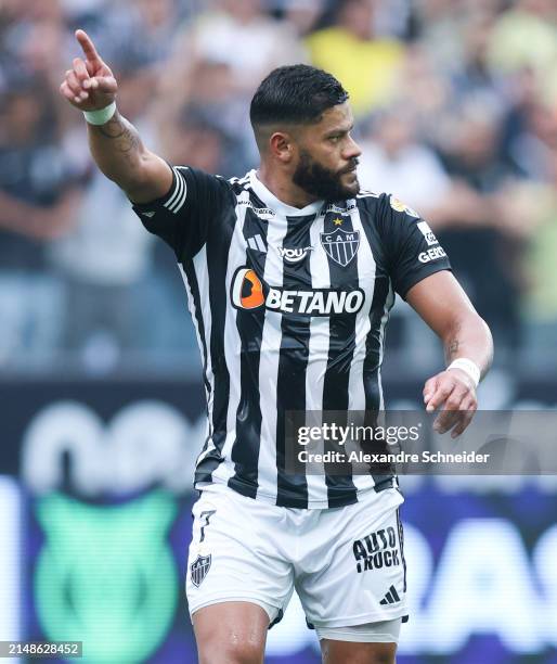 Hulk of Atletico MG gestures during a match between Corinthians and Atletico MG as part of Brasileirao Series A at Neo Quimica Arena on April 14,...