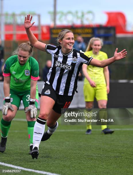 Georgia Gibson of Newcastle United celebrates after scoring the tenth goal during The FA Women's National League Northern Premier Division match...