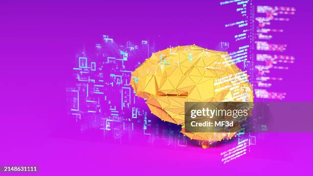 artificial intelligence concept brain with data code. - coding stock pictures, royalty-free photos & images