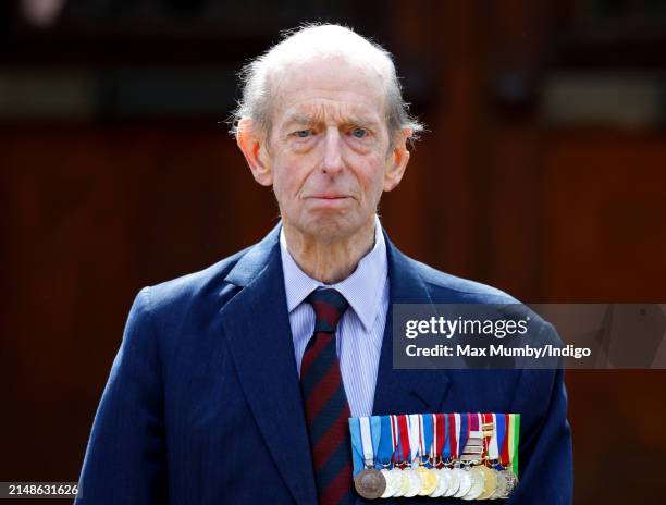 Prince Edward, Duke of Kent attends the Scots Guards Annual Black Sunday events, including a Service of Remembrance at Guards Chapel and Parade at...