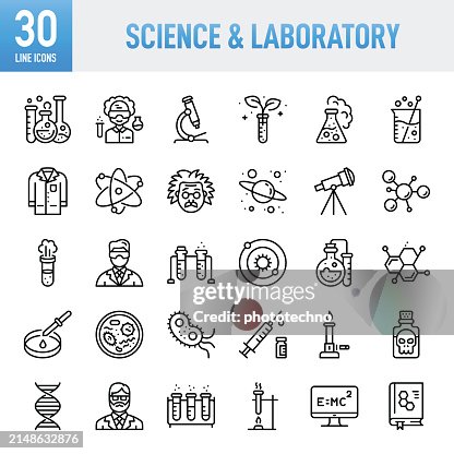 Science & Laboratory - Thin line vector icon set. Pixel perfect. For Mobile and Web. The set contains icons: Education, Learning, Science, Laboratory, Laboratory Flask, Laboratory Glassware, Laboratory Equipment, Lab Coat, Beaker, Poisonous, Chemistry Science & Laboratory - Thin line vector icon set. Pixel perfect. For Mobile and Web. The set contains icons: Education, Learning, Science, Laboratory, Laboratory Flask, Laboratory Glassware, Laboratory Equipment, Lab Coat, Beaker, Poisonous, Chemistry