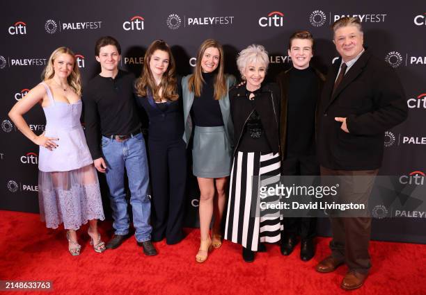Emily Osment, Montana Jordan, Raegan Revord, Zoe Perry, Annie Potts, Iain Armitage and Lance Barber attend the PaleyFest LA 2024 screening of "Young...