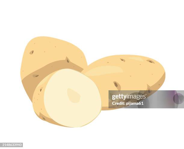 stockillustraties, clipart, cartoons en iconen met potato. - gekookte aardappel