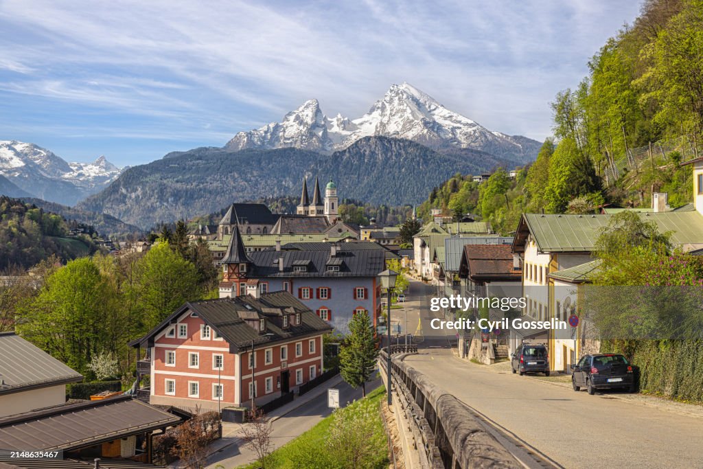 Mt. Watzmann and City of Berchtesgaden, Bavaria, Germany