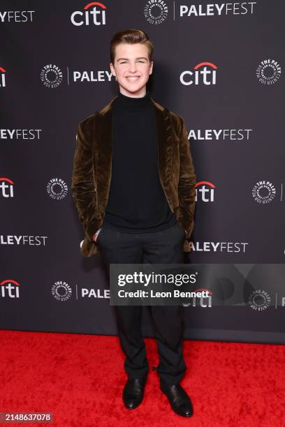 Iain Armitage attends PaleyFest LA 2024 screening of "Young Sheldon" at Dolby Theatre on April 14, 2024 in Hollywood, California.