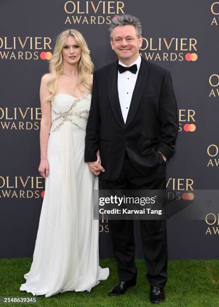 Anna Lundberg and Michael Sheen attend The Olivier Awards 2024 at The Royal Albert Hall on April 14, 2024 in London, England.