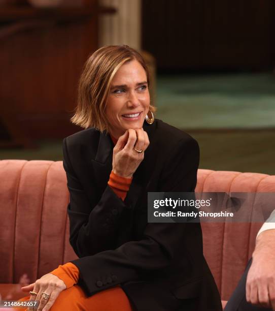 Kristen Wiig is interviewed during Closer Look: ATV "Palm Royale" at The Beverly Hills Hotel on April 14, 2024 in Beverly Hills, California.