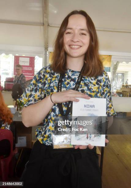 Writer Chloe Filliatreau attends the 28th "Journees Nationales Du Livre Et Du Vin" - Book And Wine Festival 2024 In Saumur : Day two on April 14,...