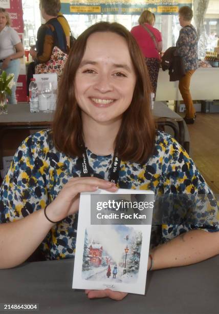 Writer Chloe Filliatreau attends the 28th "Journees Nationales Du Livre Et Du Vin" - Book And Wine Festival 2024 In Saumur : Day two on April 14,...