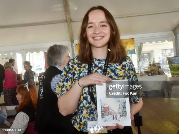 Writer Chloe Filliatreau attends the 28th "Journees Nationales Du Livre Et Du Vin" - Book And Wine Festival 2024 In Saumur : Day two on April 14,...