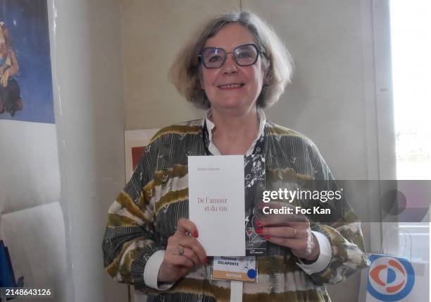 Writer Florence Delaporte attends the 28th "Journees Nationales Du Livre Et Du Vin" - Book And Wine Festival 2024 In Saumur : Day two on April 14,...
