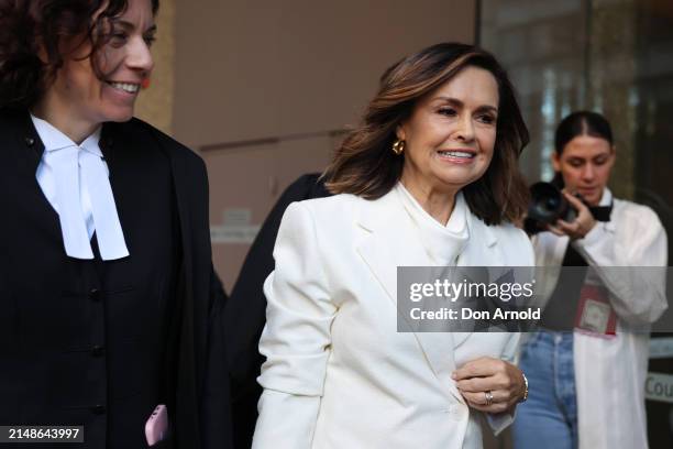 Sue Chrysanthou SC and Lisa Wilkinson arrives at court on April 15, 2024 in Sydney, Australia. Justice Michael Lee is scheduled to hand down his...