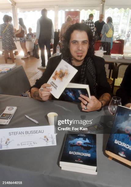 Writer Stefan Busseau attends the 28th "Journees Nationales Du Livre Et Du Vin" - Book And Wine Festival 2024 In Saumur : Day two on April 14, 2024...