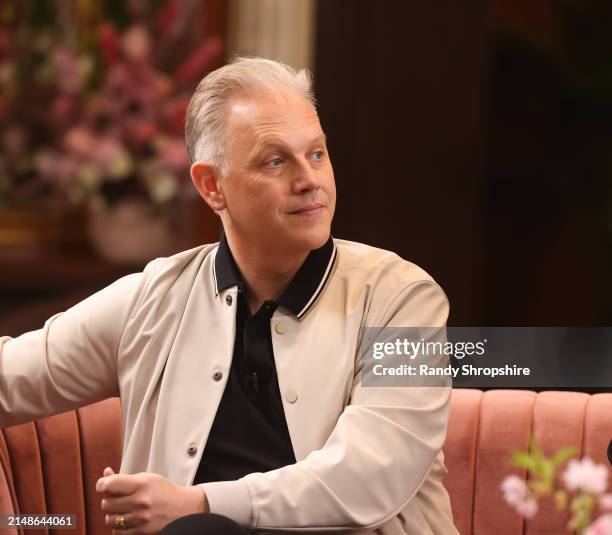 Abe Sylvia is interviewed during Closer Look: ATV "Palm Royale" at The Beverly Hills Hotel on April 14, 2024 in Beverly Hills, California.