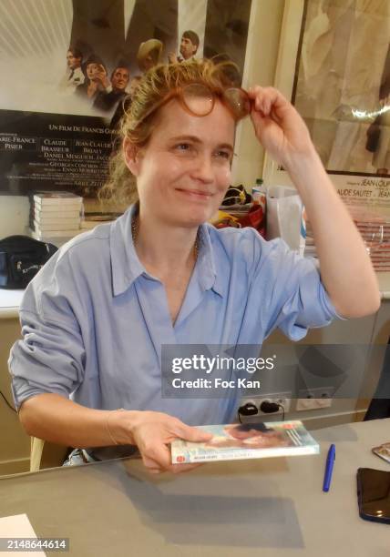 Writer Sarah Biasini attend the 28th "Journees Nationales Du Livre Et Du Vin" - Book And Wine Festival 2024 In Saumur : Day two on April 14, 2024 in...