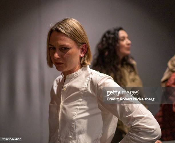 Documentary filmmaker Oksana Karpovych is interviewed following a showing of her film "Intercepted" at the Museum of Modern Arts New Directors...