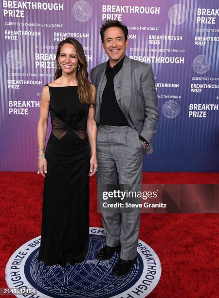 Robert Downey Jr and wife Susan Downey arrives at the 10th Annual Breakthrough Prize Ceremony at Academy Museum of Motion Pictures on April 13, 2024...