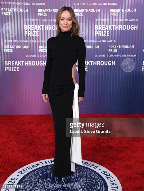 Olivia Wilde arrives at the 10th Annual Breakthrough Prize Ceremony at Academy Museum of Motion Pictures on April 13, 2024 in Los Angeles, California.