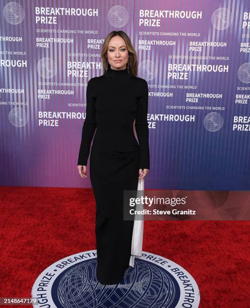 Olivia Wilde arrives at the 10th Annual Breakthrough Prize Ceremony at Academy Museum of Motion Pictures on April 13, 2024 in Los Angeles, California.