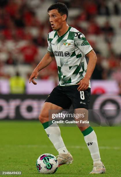 Andre Castro of Moreirense FC in action during the Liga Portugal Betclic match between SL Benfica and Moreirense FC at Estadio da Luz on April 14,...