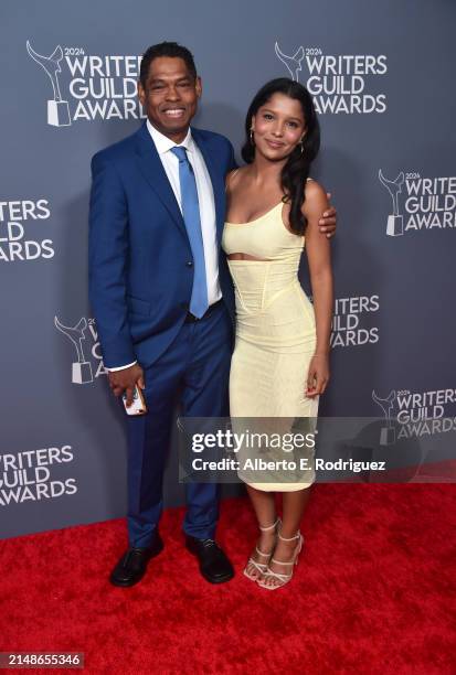 Lance Crouther and a guest attend the 2024 Writers Guild Awards Los Angeles Ceremony at the Hollywood Palladium on April 14, 2024 in Los Angeles,...