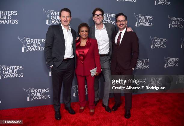 David Stassen, Wanda Sykes, Ike Barinholtz and Nick Kroll attend the 2024 Writers Guild Awards Los Angeles Ceremony at the Hollywood Palladium on...