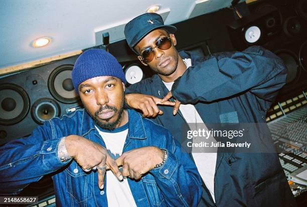 Producers Patrick "Sleepy" Brown and Rico Wade of Organized Noize at the Dungeon Studios in Atlanta, Georgia on November 11, 2003.