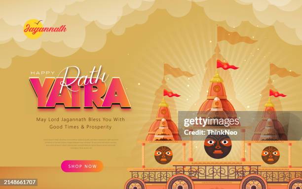 happy rath yatra jagannath rathyatra festival celebration beautiful - rath yatra stock illustrations