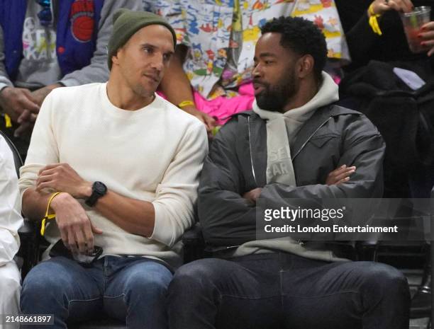 Jay Ellis is seen at the Los Angeles Clippers vs. Houston Rockets game on April 14, 2024 in Los Angeles, California.