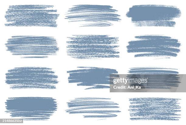 ilustrações de stock, clip art, desenhos animados e ícones de set of brush strokes - giz equipamento de arte e artesanato