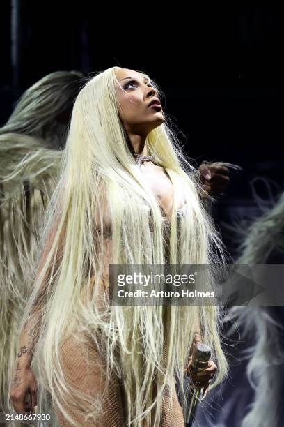 Doja Cat performs at the Coachella Stage during the 2024 Coachella Valley Music and Arts Festival at Empire Polo Club on April 14, 2024 in Indio,...