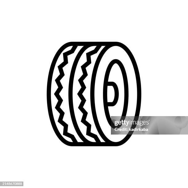 car tire line icon. wheel, car mag. - street racing stock illustrations