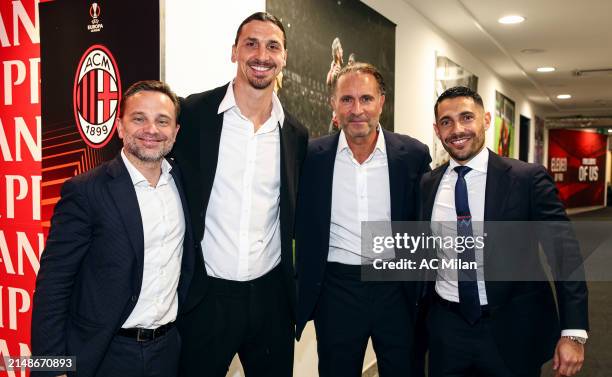 Of #ACMilan, Giorgio Furlani, Zlatan Ibrahimovic, Founder and Managing Partner of RedBird Gerry Cardinale and AC Milan Technical Director Geoffrey...