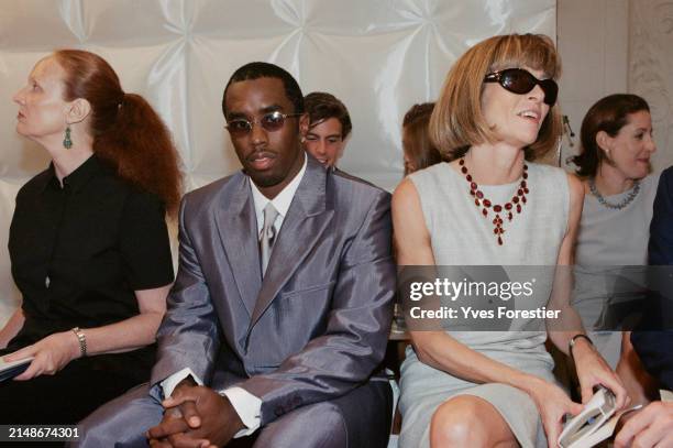 Puff Daddy and Anna Wintour attend Autumn-Winter Chanel fashion show. Paris, 20th July 1999.