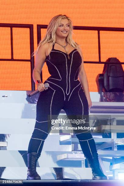 Bebe Rexha performs onstage at the 2024 Coachella Valley Music and Arts Festival at Empire Polo Club on April 14, 2024 in Indio, California.