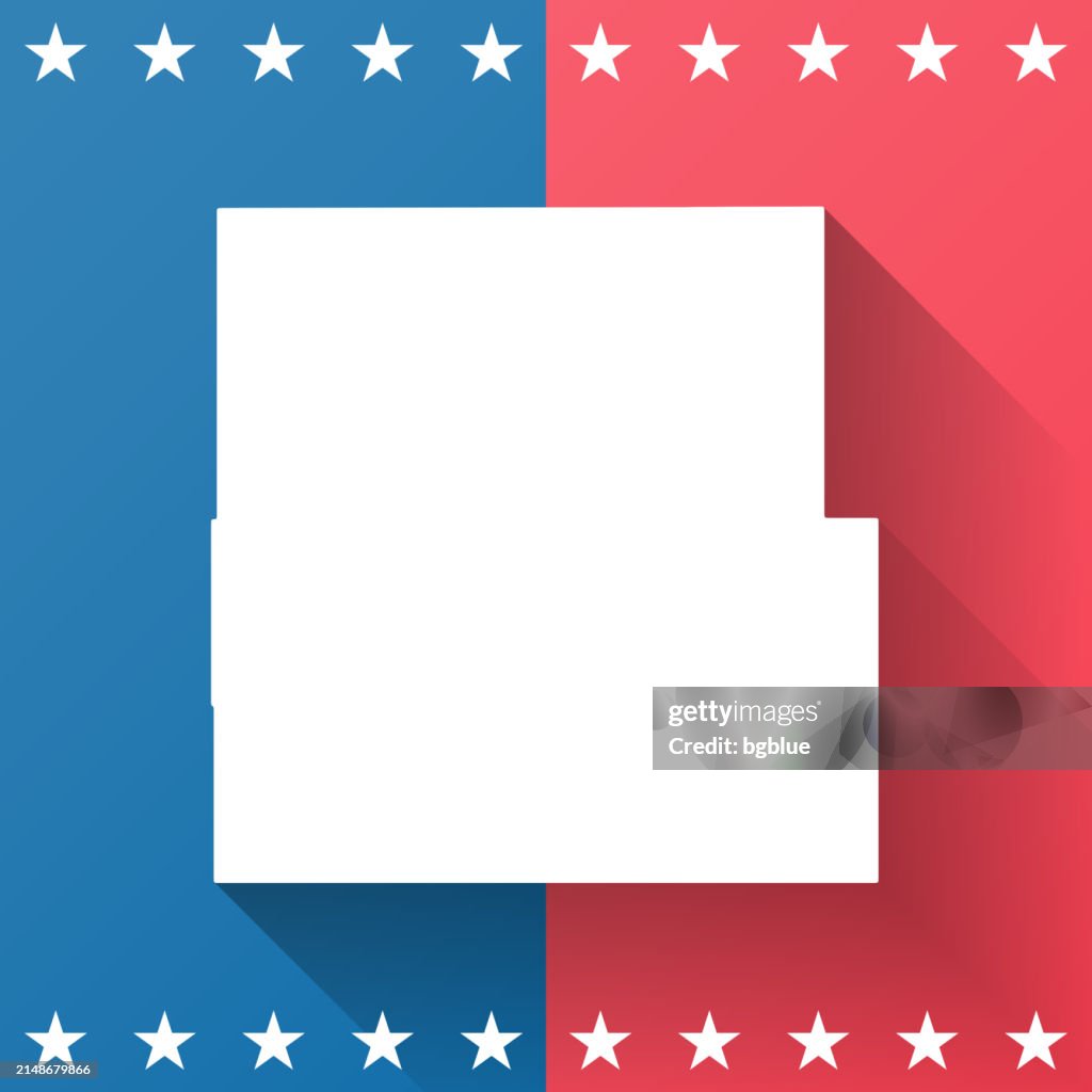 Eddy County, New Mexico. Map on blue and red background